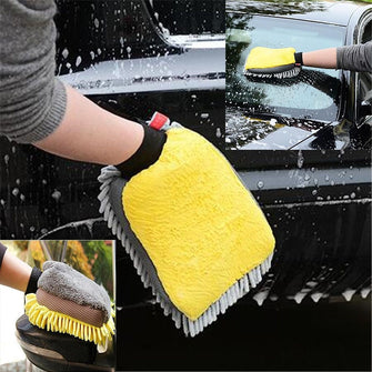 Waterproof Car Wash Microfiber Chenille Gloves Thick Car Cleaning Mitt Wax Detailing Brush Auto Care Double-faced Glove