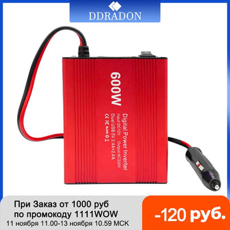 600W Car Power Inverter 12V 220V and AC 110v Auto Converter Transformer Power Converter Modified Sine Wave Universal Socket