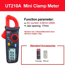 UNI-T Clamp Meter UT210E UT210D AC DC Current Mini Clamp Multimeter Digital True RMS Pliers Ammeter Auto Range