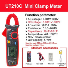 UNI-T Clamp Meter UT210E UT210D AC DC Current Mini Clamp Multimeter Digital True RMS Pliers Ammeter Auto Range