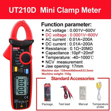 UNI-T Clamp Meter UT210E UT210D AC DC Current Mini Clamp Multimeter Digital True RMS Pliers Ammeter Auto Range