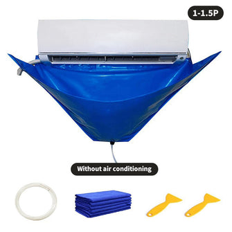 1.5P Air Conditioner Cleaning Cover With Water Pipe Waterproof Air Conditioner Below Cleaning Dust Protection Cleaning Cover Bag