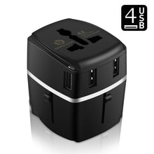 BONAZZA Universal International Travel Adapter Kit with 4Amps 4 USB Ports - UK, US, AU, Europe All in One Plug Adapter - Over 150 Countries & USB Power Adapter for iPhone, Android, All USB Devices