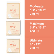 Wise Travel Pack Maximum Incontinence Pads - 5 Pads Per Bag Bundle (100 Pads Total) + FREE SHIPPING